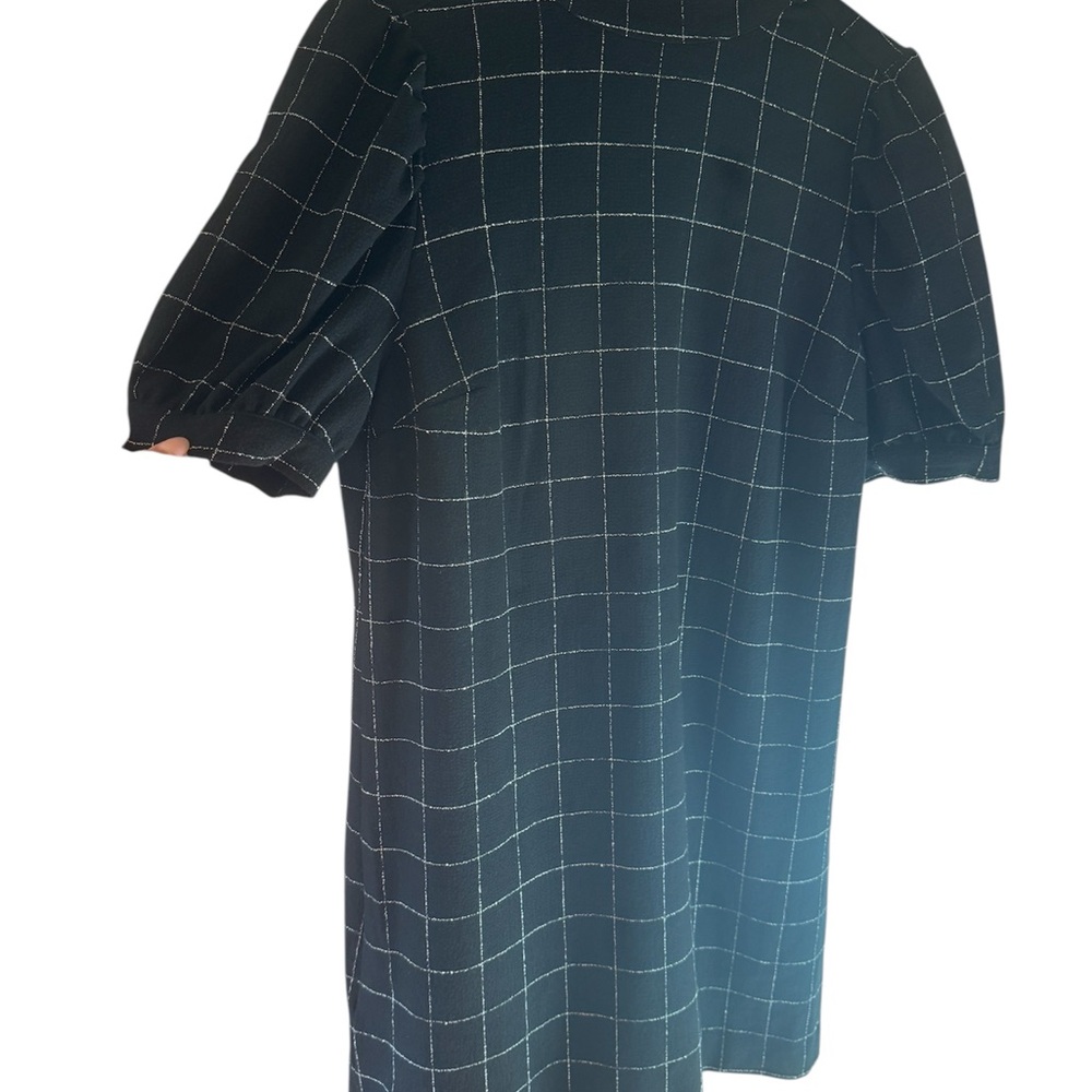 LOFT Black Checkered Dress – Timeless Elegance – Size 8